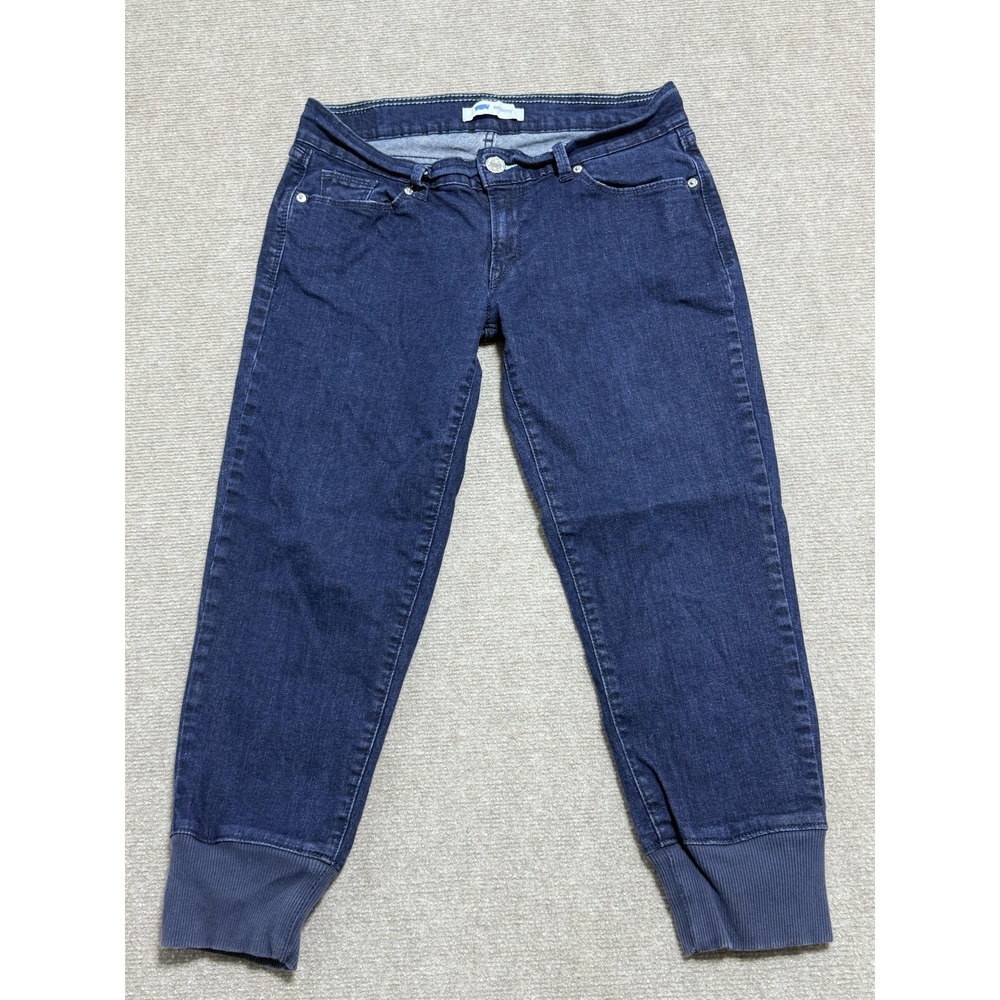 Levis 594 Skinny Jeans Womens 13 Blue Cuffed Ribbed Jogger Denim Stretch Casual